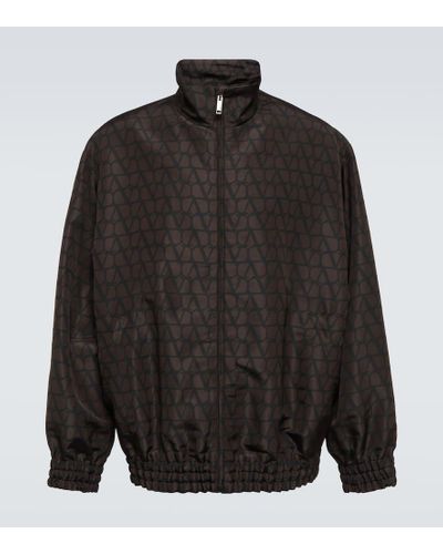 Valentino Toile Iconographe Silk Track Jacket - Black