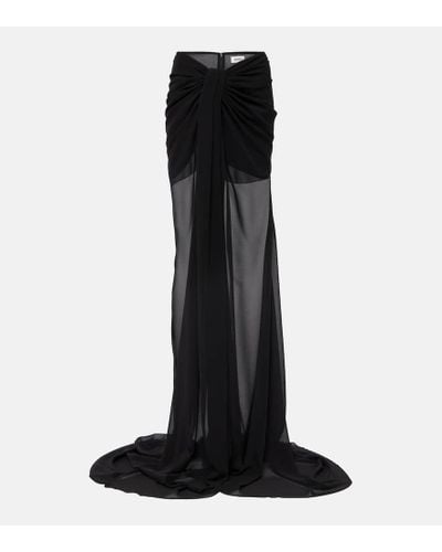Monot Falda larga de crepe drapeada - Negro
