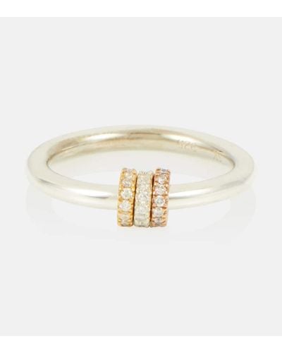 Spinelli Kilcollin Ring Sirius aus 18kt Gelb-, Rosegold und Sterlingsilber mit Diamanten - Weiß