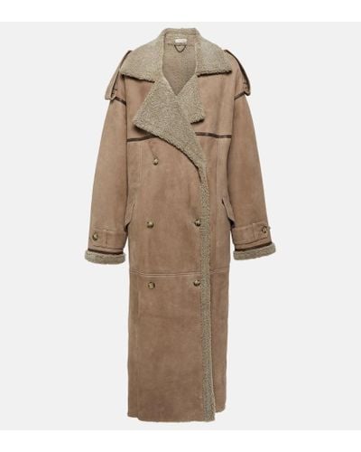 The Mannei Jordan Shearling-trimmed Suede Coat - Natural