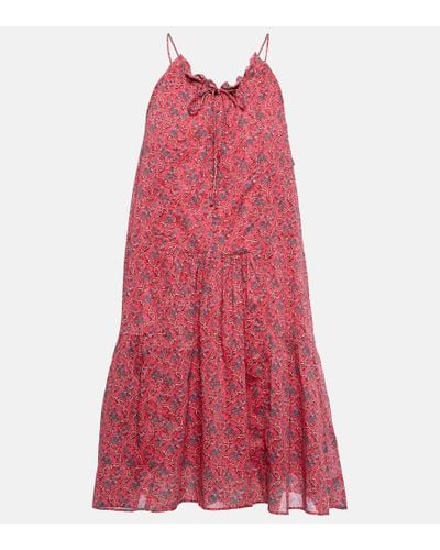 Isabel Marant Vestido corto Kildi de algodon floral - Rojo