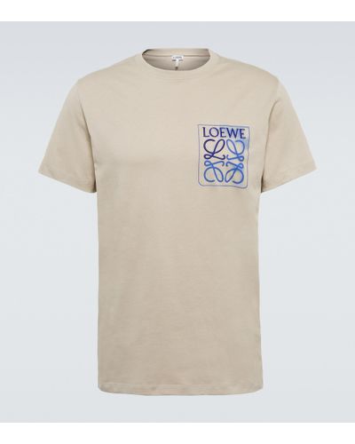Loewe Anagram Cotton-blend T-shirt - Natural