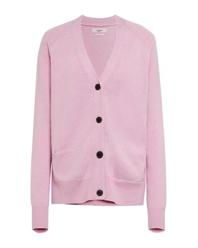 Isabel Marant Brady Cotton And Wool Cardigan - Pink