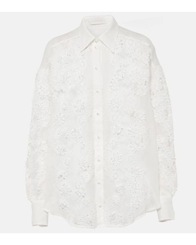 Zimmermann Halliday Lace Floral Shirt - White
