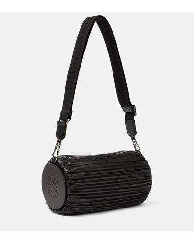 Loewe Large Bracelet Pouch In Pleated Nappa - Black