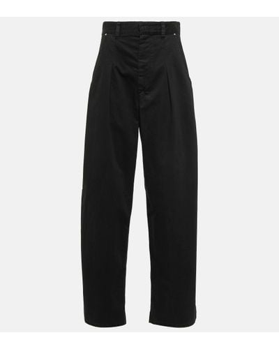 Isabel Marant Lenadi High-rise Cotton Wide-leg Trousers - Black