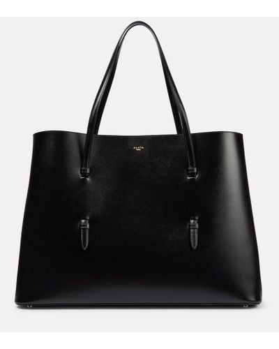 Alaïa Mina 50 Large Leather Tote Bag - Black