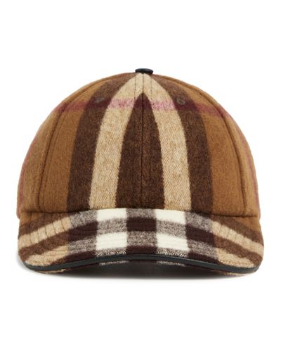 Burberry Gorra de lana a cuadros - Marrón