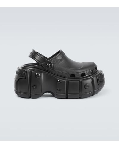 Balenciaga X Crocs mules con plataforma Hardcrocs - Negro