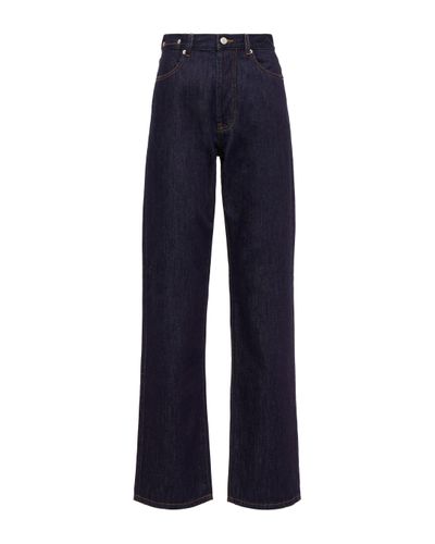 Dries Van Noten High-Rise Straight Jeans - Blau