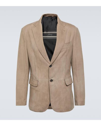 Brioni Blazer Monti en daim - Neutre