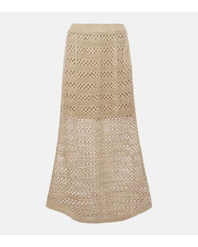 Brunello Cucinelli Linen And Silk Maxi Skirt - Natural