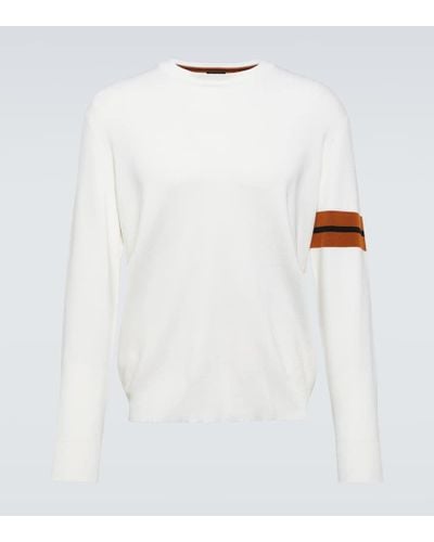 Zegna Pullover in lana a coste - Bianco