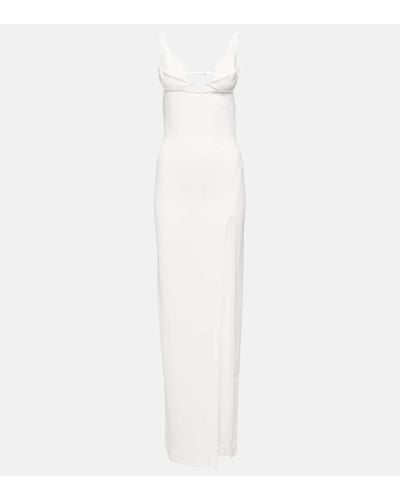 Nensi Dojaka Vestido de novia en crepe con aberturas - Blanco