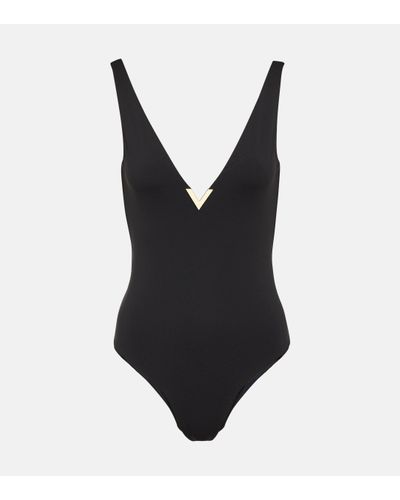 Valentino V-neck Swimsuit - Black