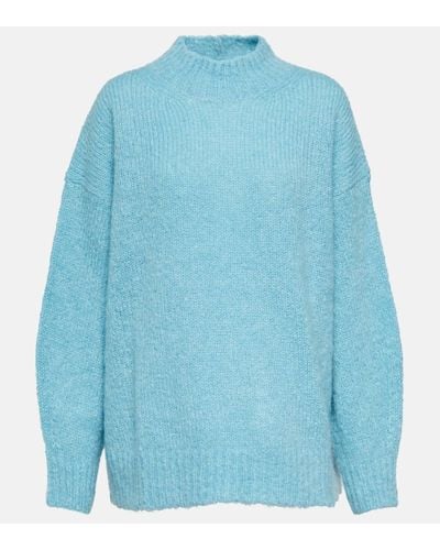 Isabel Marant Idol Mohair-blend Mockneck Sweater - Blue