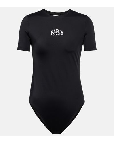 Balenciaga Cities Paris Short-sleeved Swimsuit - Black