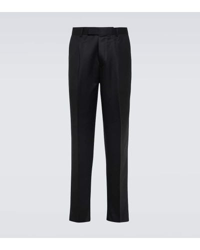 Zegna Mid-rise Wool Straight Pants - Black