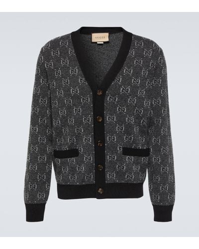 Gucci Cardigan en jacquard de laine - Noir