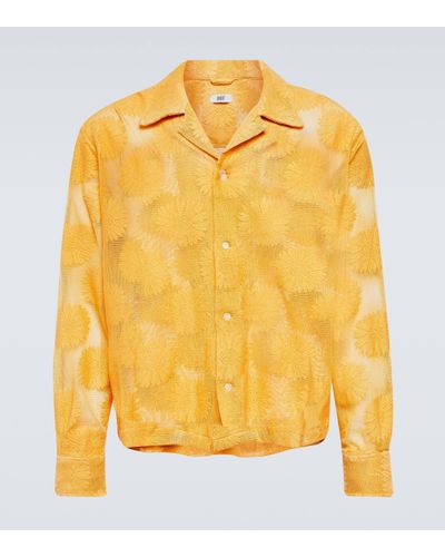 Bode Sunflower Cotton-blend Lace Shirt - Yellow