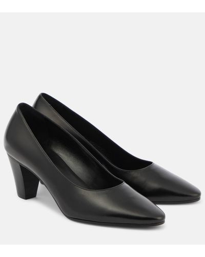 The Row Charlotte Leather Court Shoes - Black