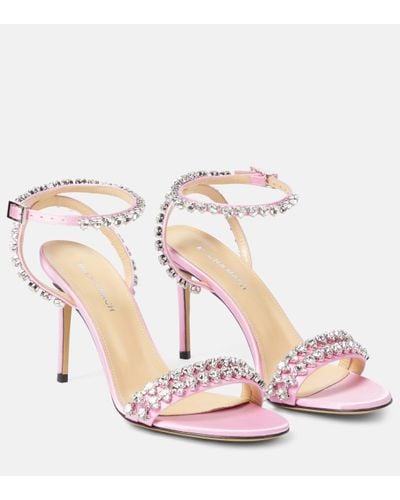 Mach & Mach Audrey Crystal-embellished Sandals - Pink