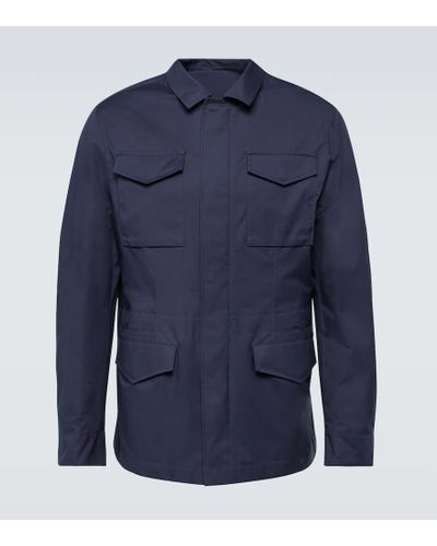 Brunello Cucinelli Jacke aus einem Baumwollgemisch - Blau