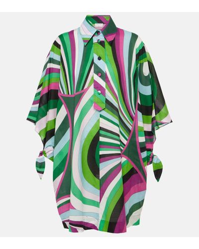 PUCCI Pesci-print cotton minidress - Multicolour