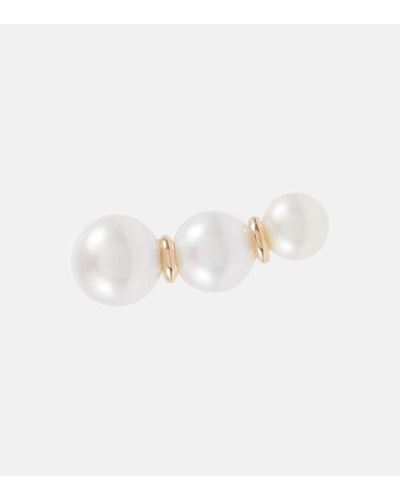 Sophie Bille Brahe Trois Perles 14kt Yellow Gold Single Earring With Pearls - Multicolor