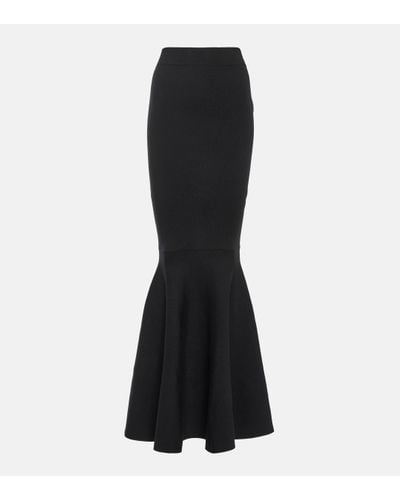 Nina Ricci High-rise Wool-blend Maxi Skirt - Black