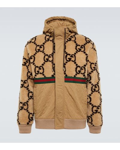 Gucci Faux Fux Hooded Jacket - Brown