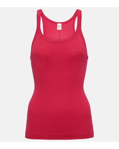 RE/DONE Ribbed-knit Cotton Jersey Tank Top - Red