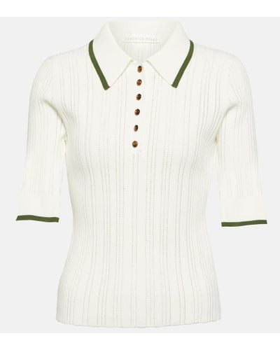 Veronica Beard Knit Polo Top - White