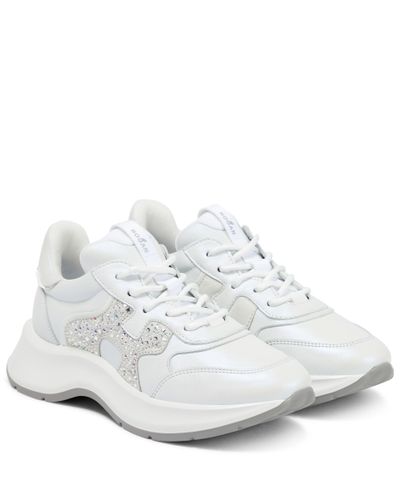 Hogan Sneakers H585 in pelle con decorazione - Bianco