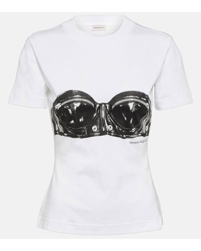 Alexander McQueen T-shirt imprime en coton - Blanc