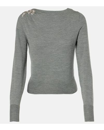 Erdem Verzierter Pullover aus Wolle - Grau