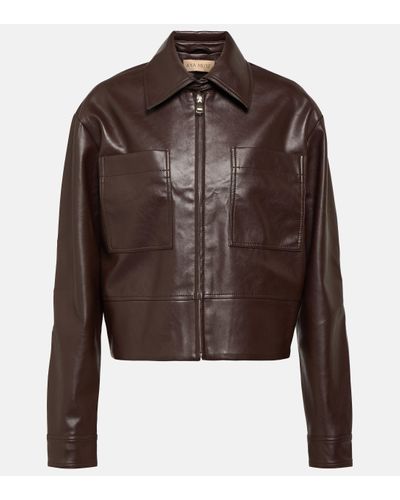 AYA MUSE Tolobu Faux Leather Jacket - Brown