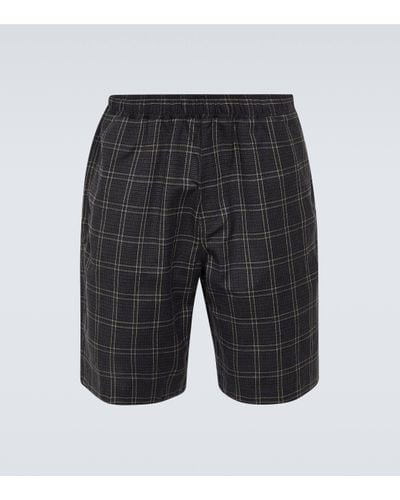 Our Legacy Drape Checked Technical Shorts - Black
