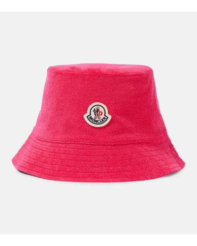 Moncler Reversible Cotton-blend Terry Bucket Hat - Pink