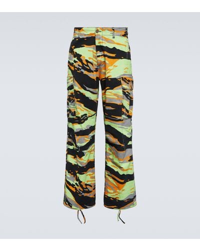 ERL Printed Cotton Cargo Trousers - Yellow