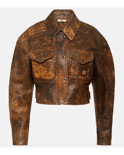 KNWLS Distressed Leather Jacket - Brown