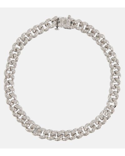 SHAY Mini 18kt White Gold Bracelet With Diamonds - Metallic