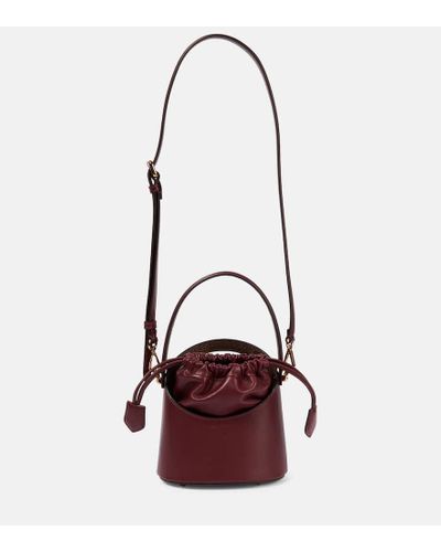 Etro Bucket-Bag Secchiello Mini aus Leder - Rot