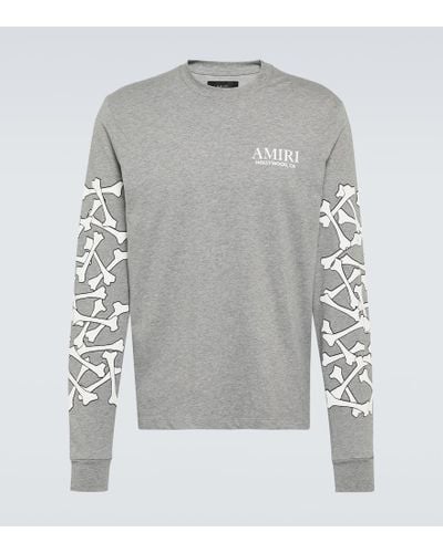 Amiri Bedrucktes Sweatshirt aus Baumwoll-Jersey - Grau