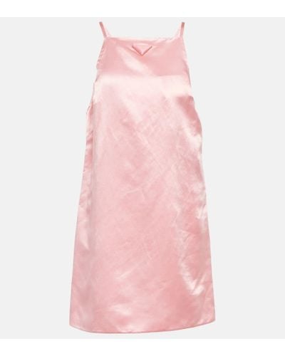 Prada Vestido corto en mezcla de cupro - Rosa