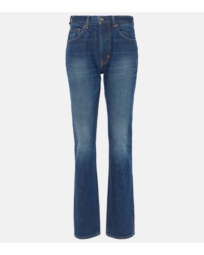 Tom Ford Jean droit a taille haute - Bleu