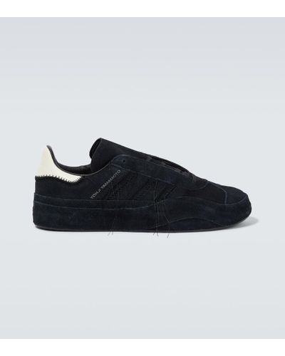 Y-3 Gazelle Suede And Leather Sneakers - Black