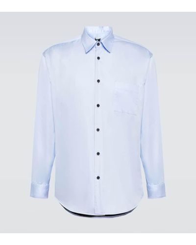 GR10K Camisa en popelin de algodon - Azul