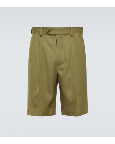 AURALEE Shorts de gabardina de lana - Verde