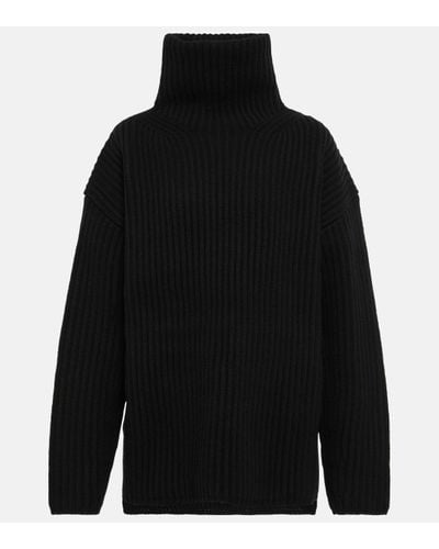 JOSEPH High-neck Ribbed-knit Wool Jumper - Black